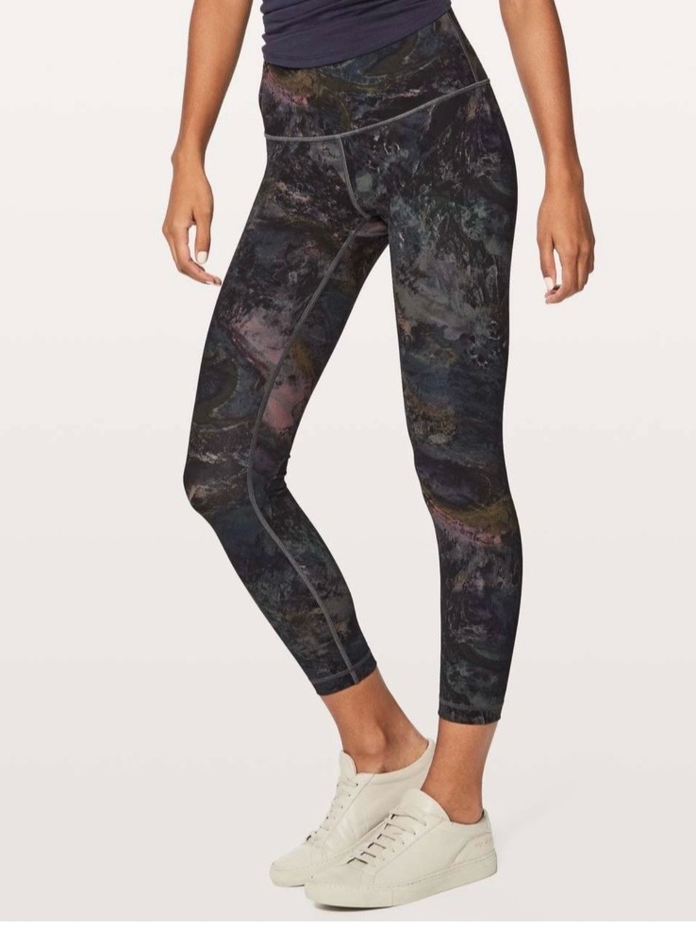 Lululemon Leggings Womens Size 6 Moody Mirage Bark Berry Deep Navy Pocket